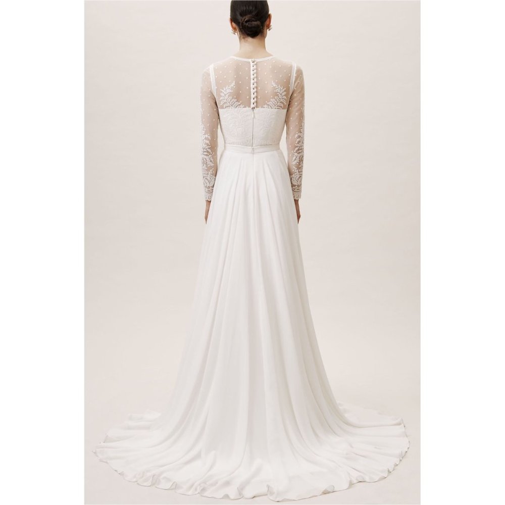 BHLDN Catherine Deane Leanna Bodysuit Size 14 Long sleeve lace wedding - Picture 2 of 9